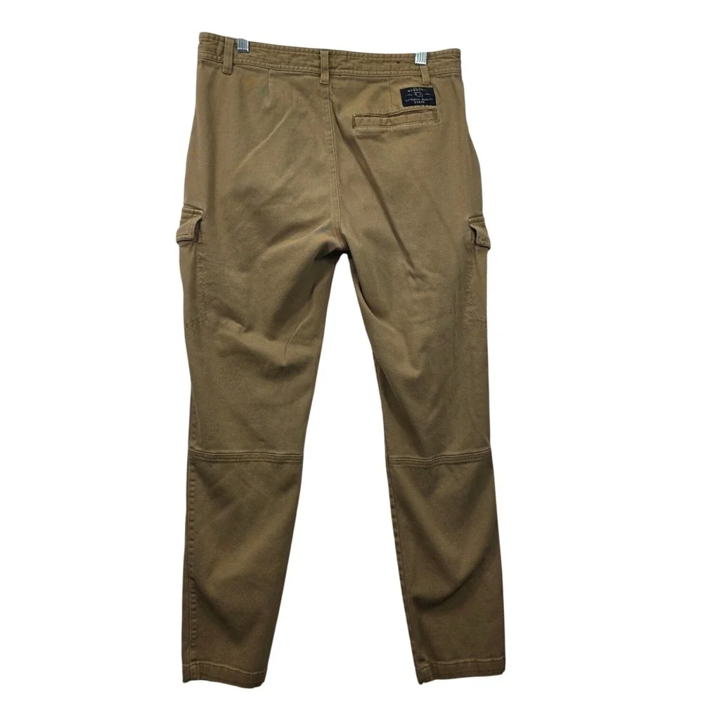Tony Hawk Mens Tan Khaki Utility Y2K Cargo Pants Slim Straight Stretch 32x30